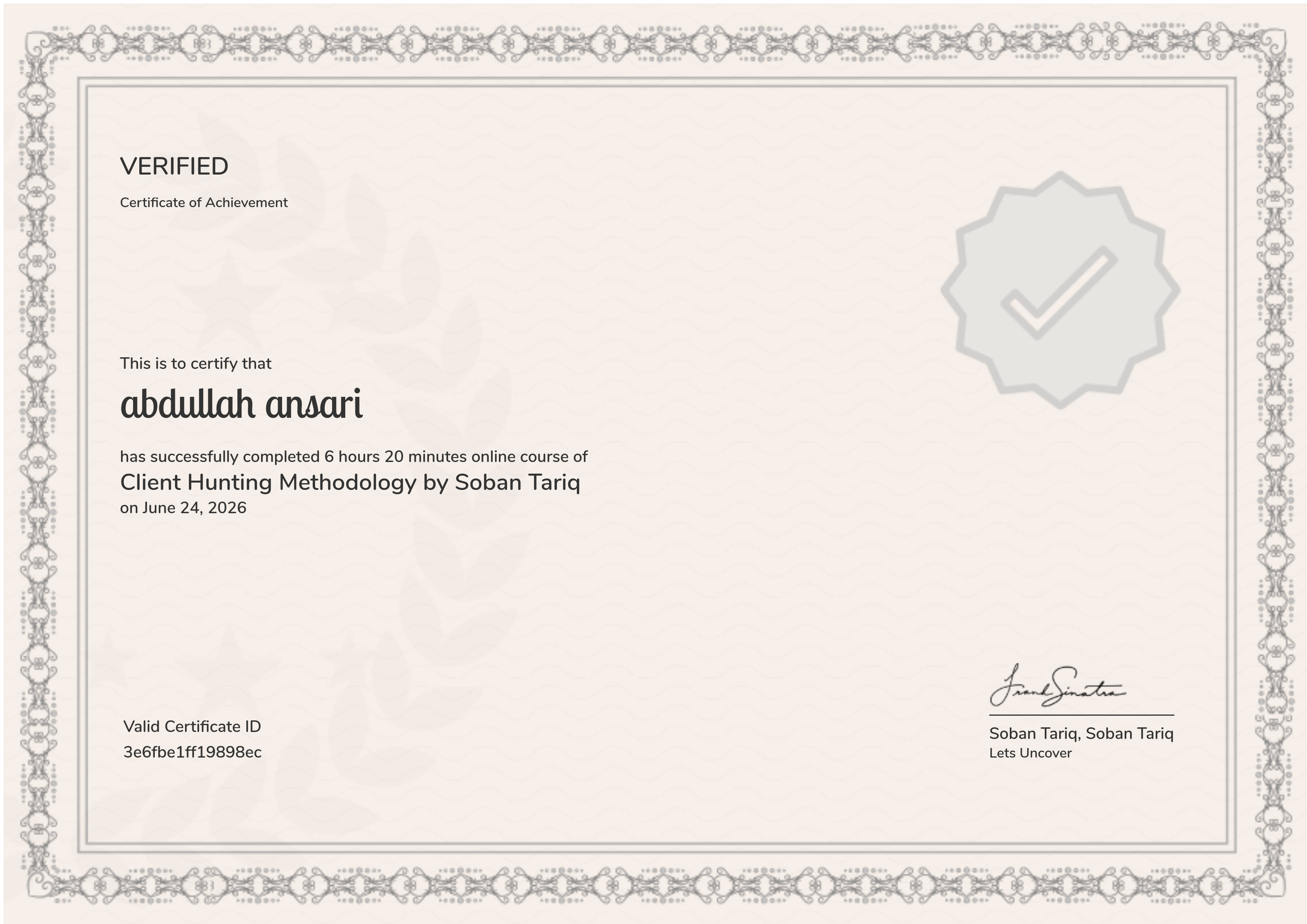 Client Hunting Methodology by Soban Tariq