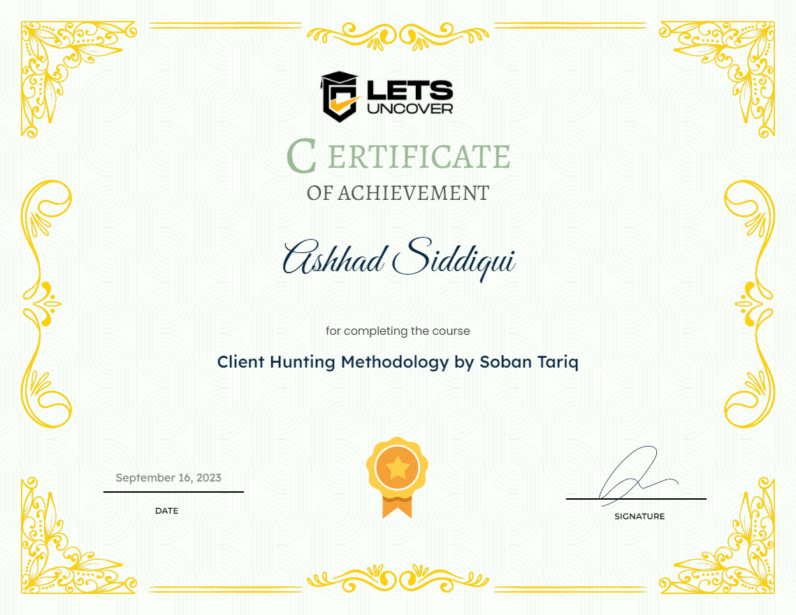 Client Hunting Methodology by Soban Tariq