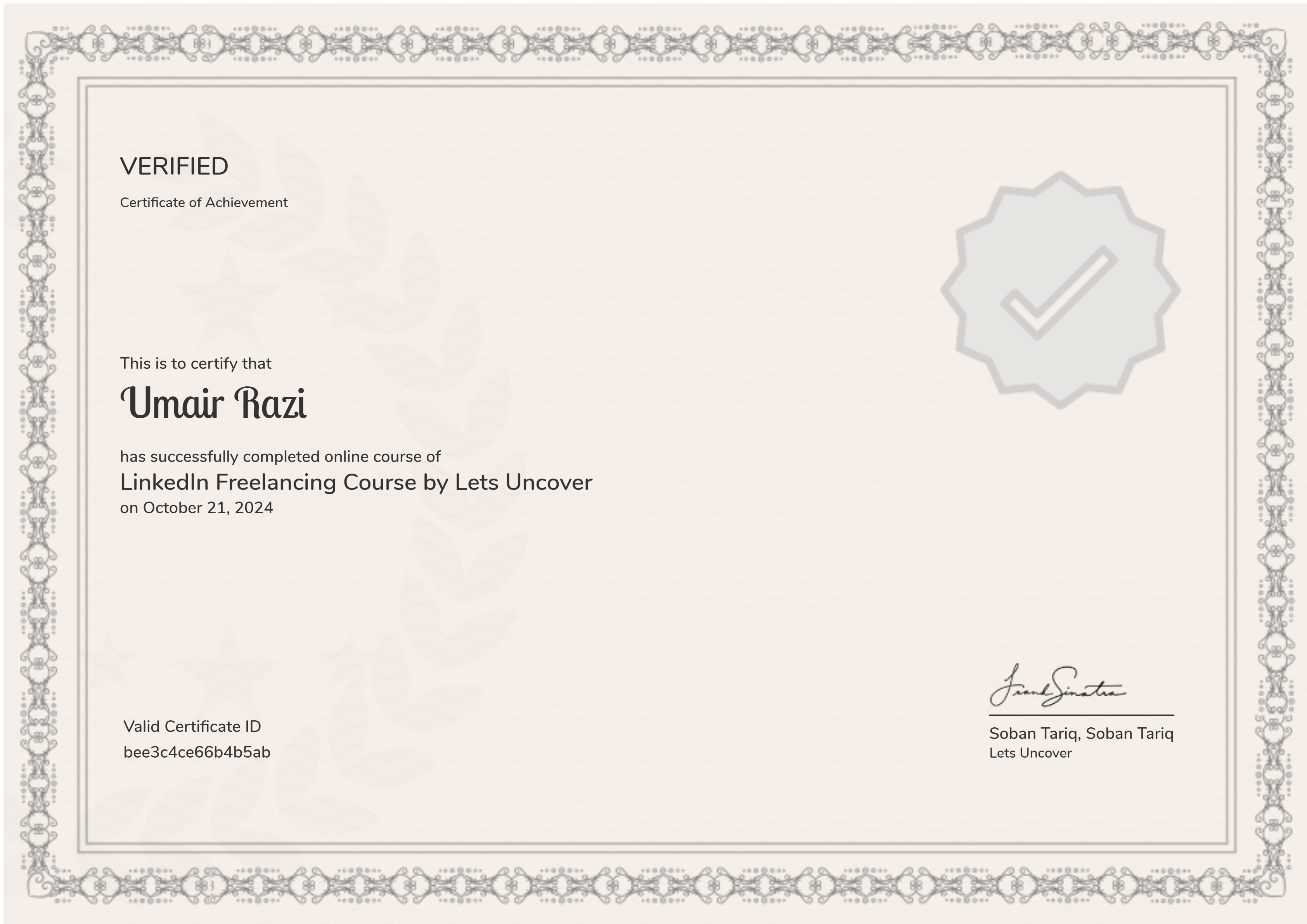 LinkedIn Freelancing Course by Lets Uncover